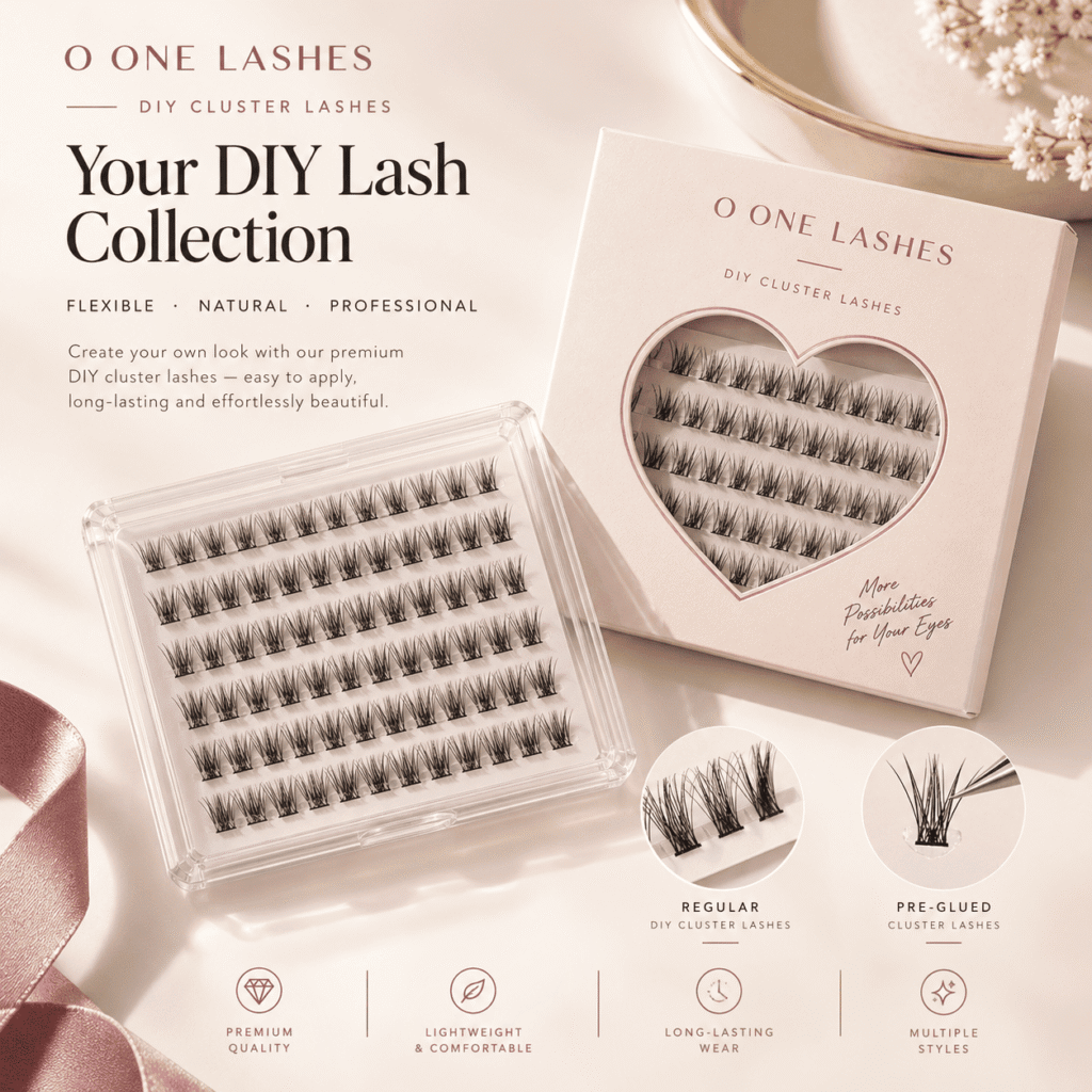 DIY cluster lashes and pre glue lashes
